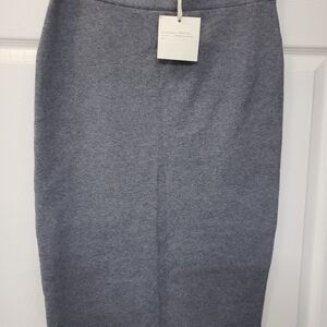 Marled Gunmetal Heather Sweater Pencil Skirt